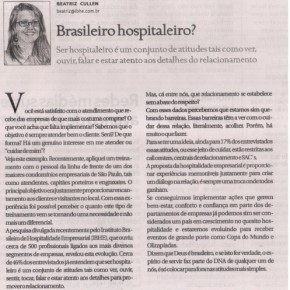 No DCI de hoje: Brasileiro Hospitaleiro?